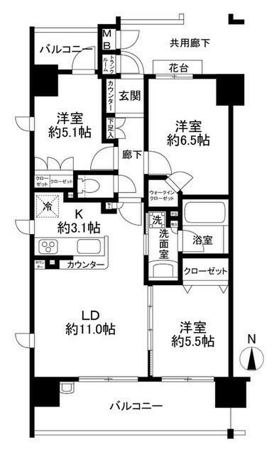 401号 の間取り図