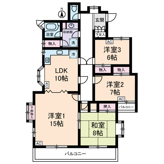 302号室 の間取り図