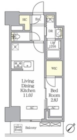 206号室 の間取り図