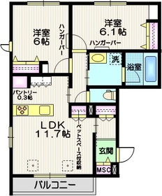201号室 の間取り図