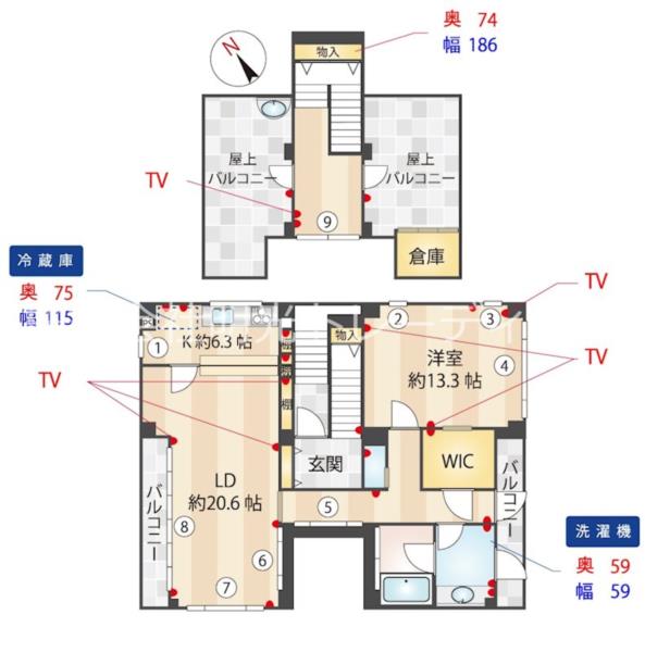 300号室 の間取り図