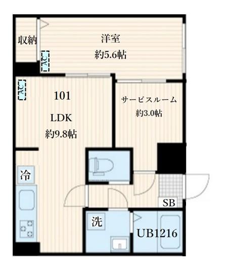 301号室 の間取り図