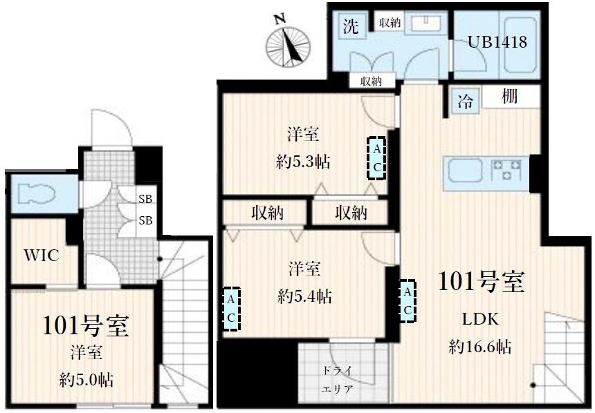 501号室 の間取り図