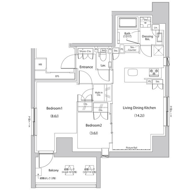 801号室 の間取り図