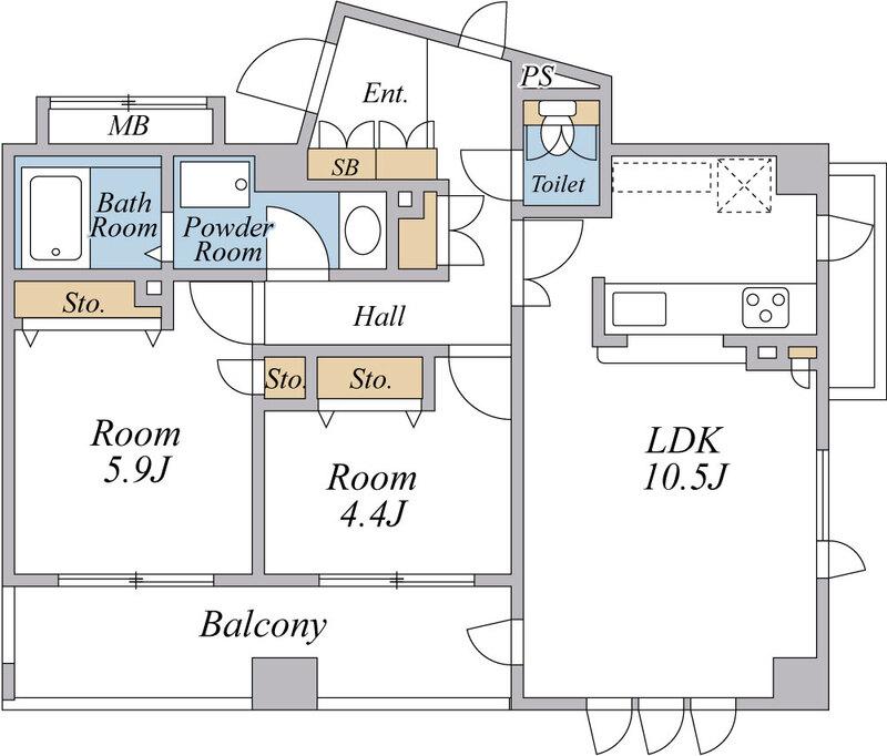 206号室 の間取り図