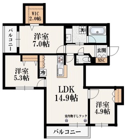 303号室 の間取り図