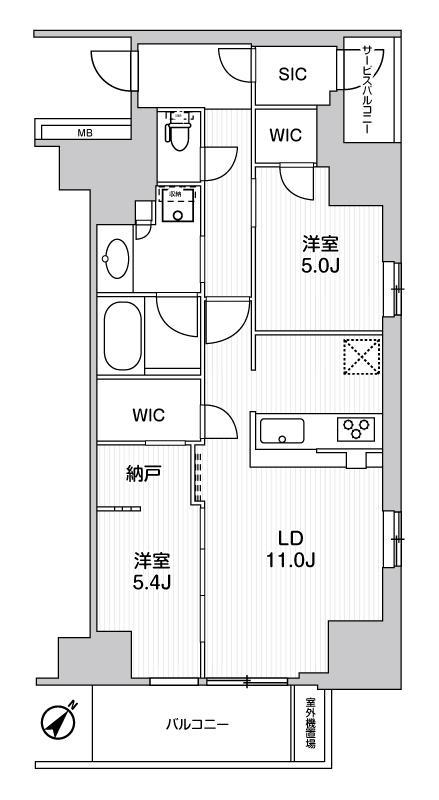 1113号室 の間取り図