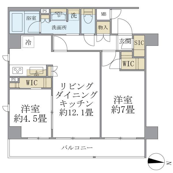 409号室 の間取り図