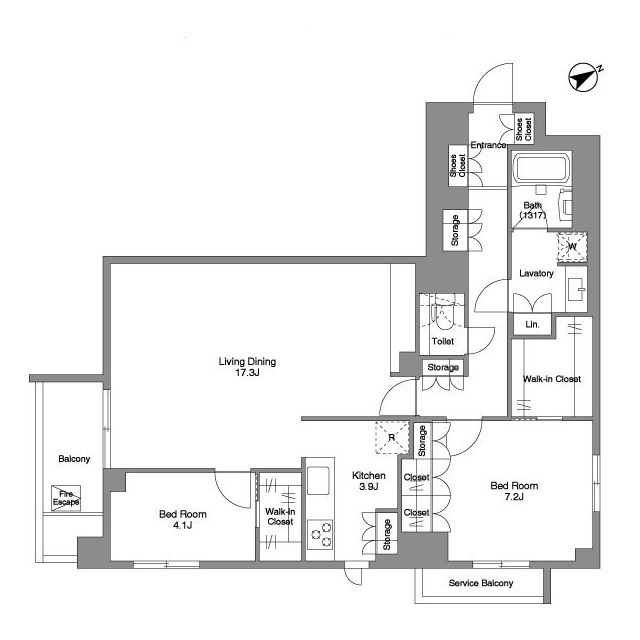 402号室 の間取り図
