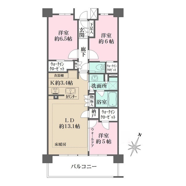 607号室 の間取り図