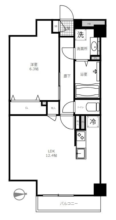 204号室 の間取り図
