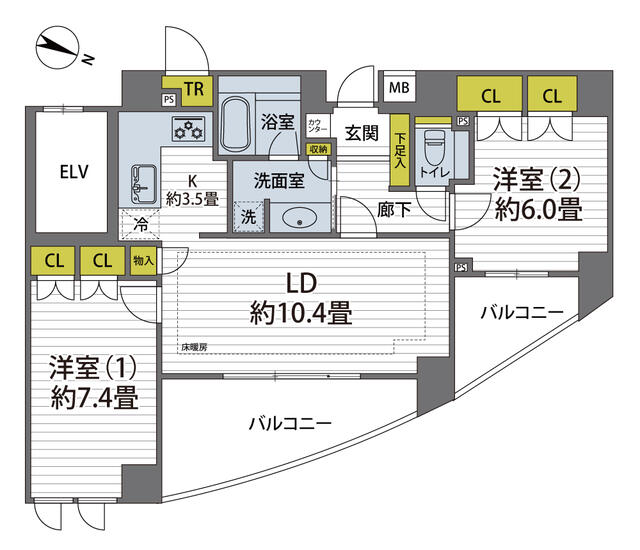 208号室 の間取り図