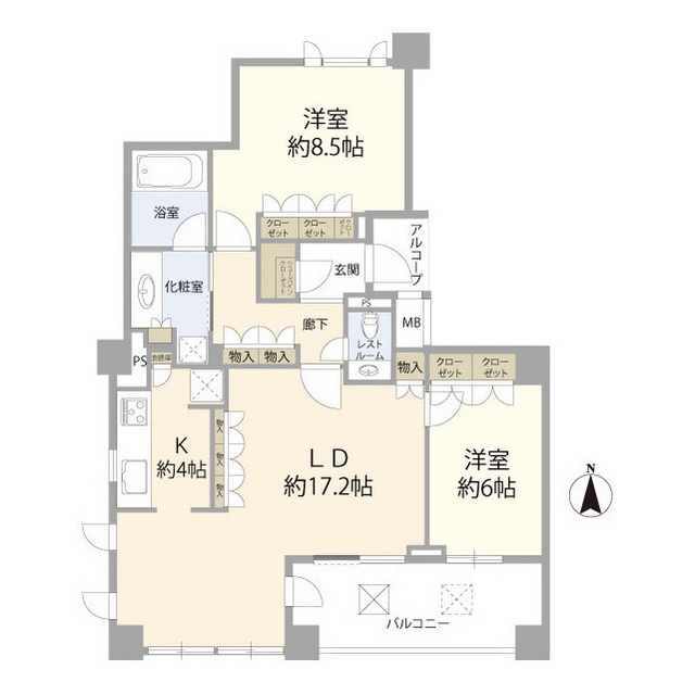 5階 2LDK の間取り図