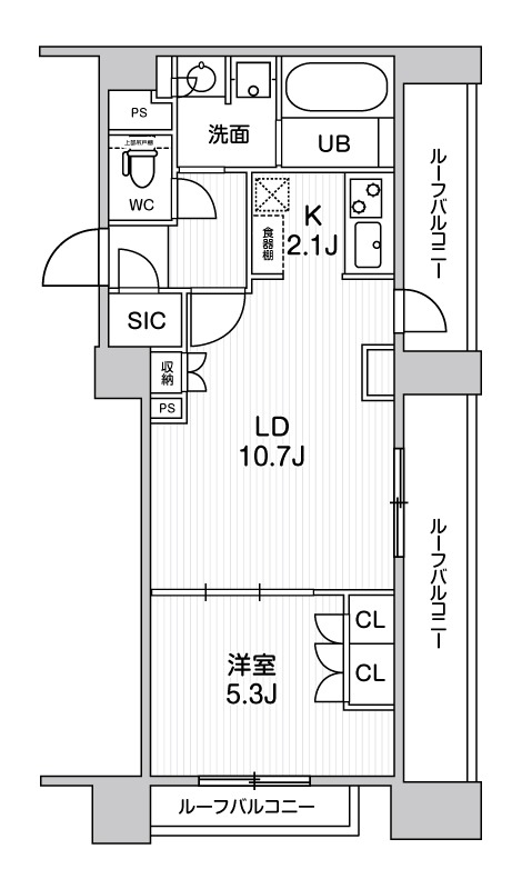 702号室 の間取り図