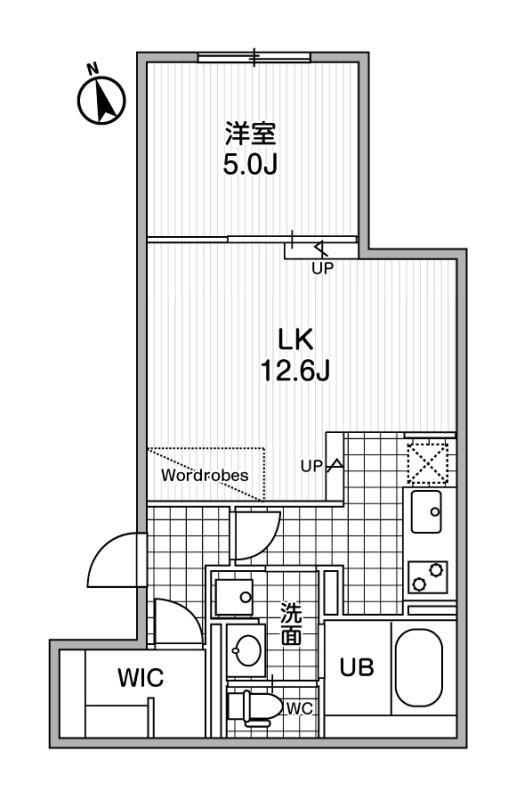 304号室 の間取り図