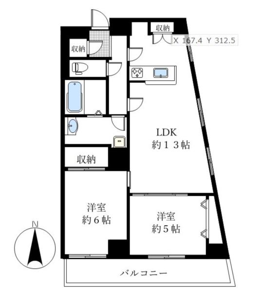 402号室 の間取り図