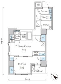 802号室 の間取り図