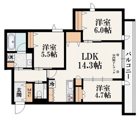 201号室 の間取り図