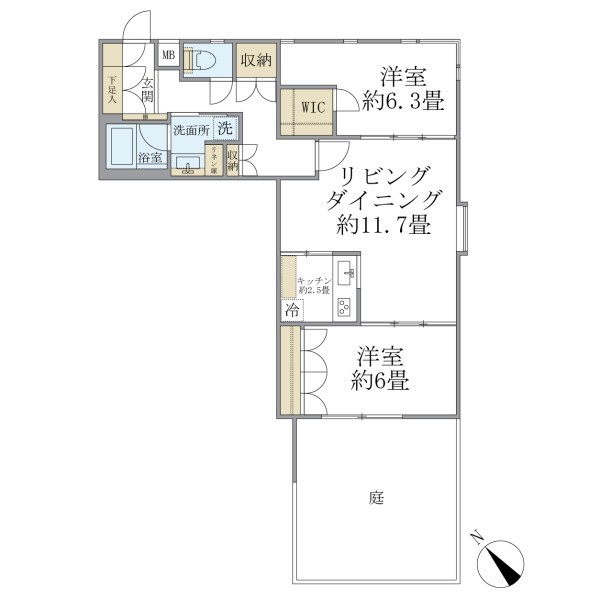 106号室 の間取り図