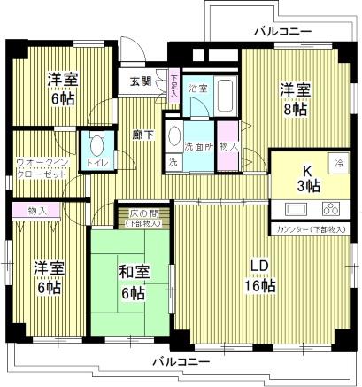 601号室 の間取り図