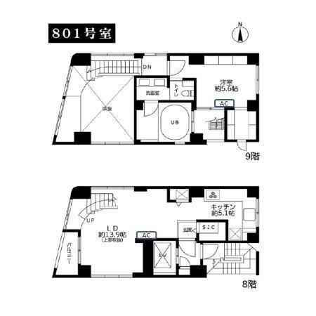 801号室 の間取り図