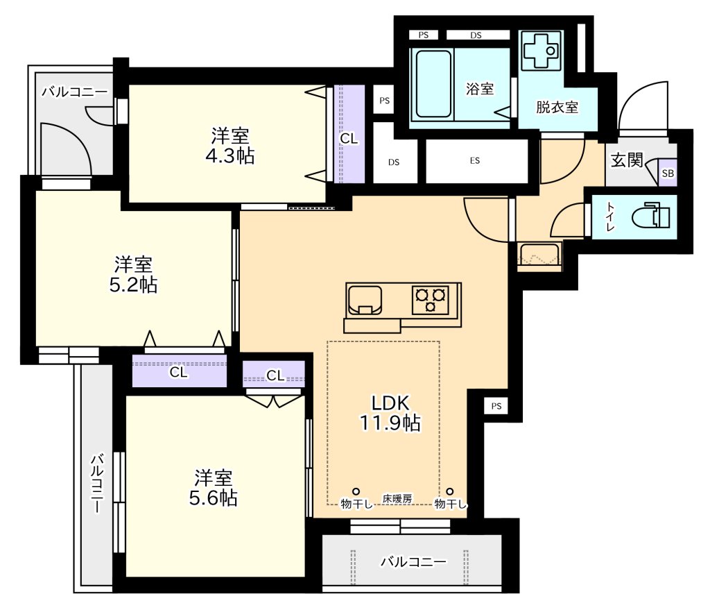 201号室 の間取り図