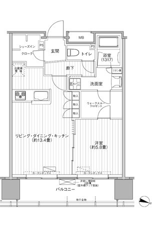 702号室 の間取り図