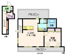 402号室 の間取り図