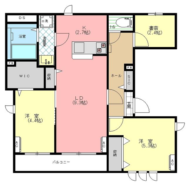 3F 3LDK の間取り図