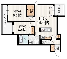 202号室 の間取り図