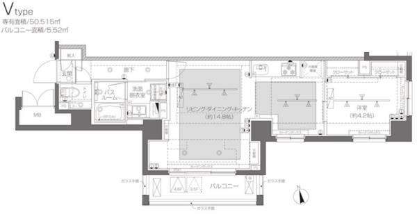 407号室 の間取り図