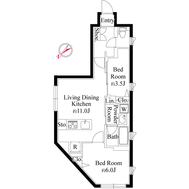 0202号室 の間取り図