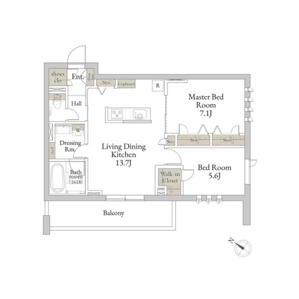 203号室 の間取り図