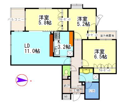 504号室 の間取り図