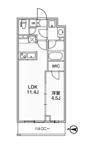 202号室 の間取り図
