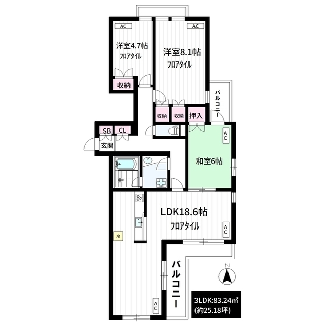 201号室 の間取り図