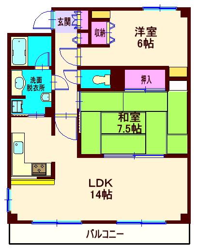 205号室 の間取り図