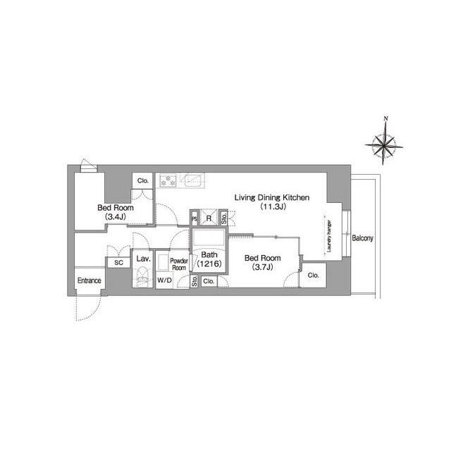 0704号室 の間取り図