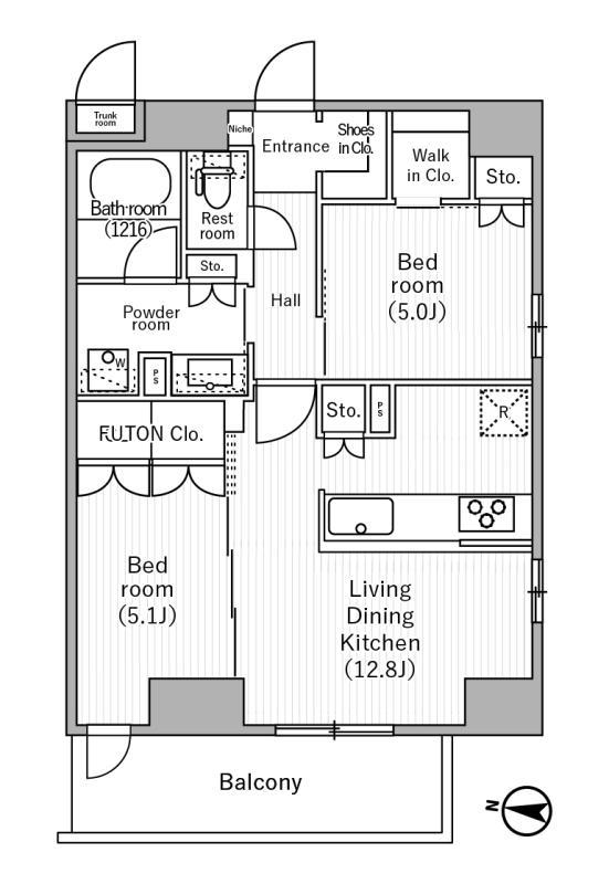 1102号室 の間取り図