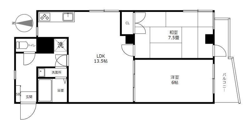 303号室 の間取り図