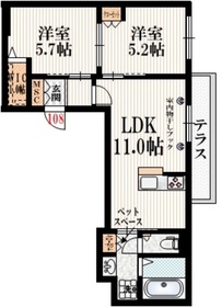 108号室 の間取り図