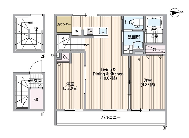302号室 の間取り図