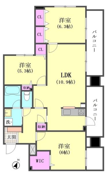 505号室 の間取り図