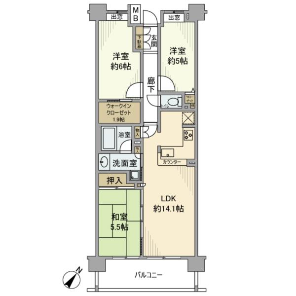 1103号室 の間取り図