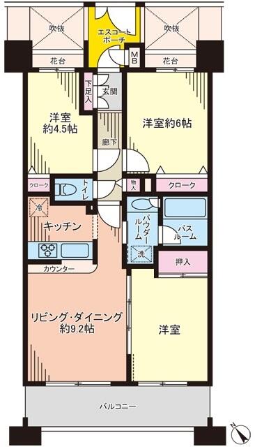 702号室 の間取り図