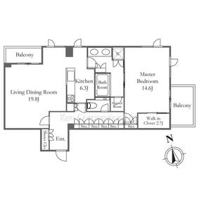 2F 1LDK の間取り図