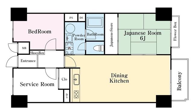 406号室 の間取り図