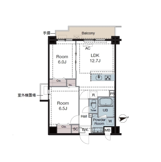 413号室 の間取り図