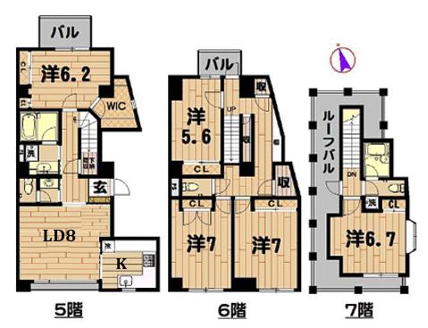 5-7階 の間取り図
