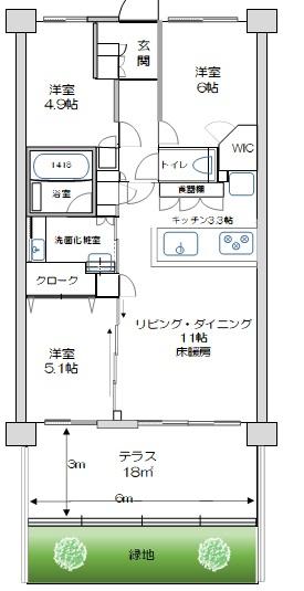 112号室 の間取り図